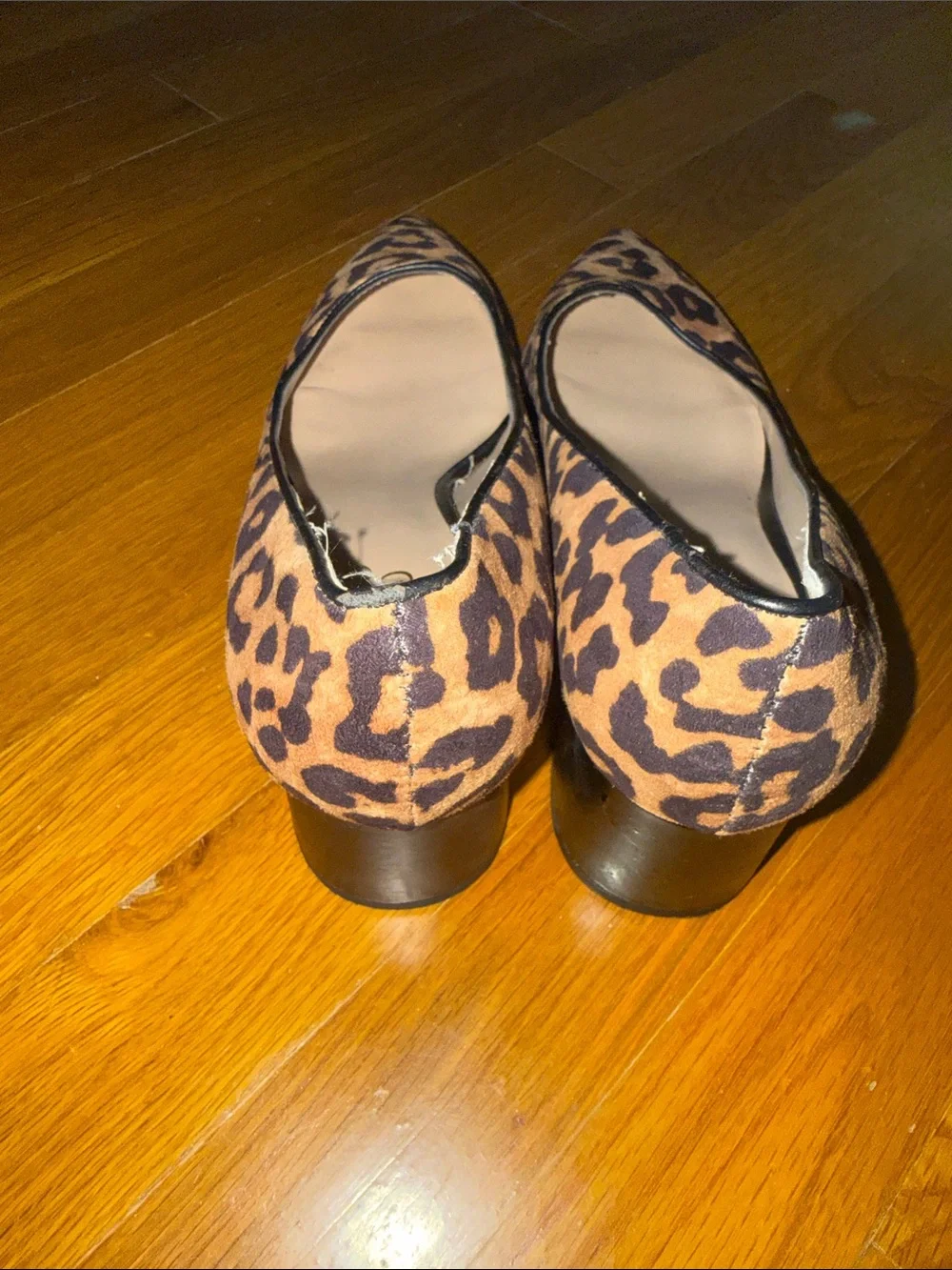 Franco Sarto Leopard Print Pointed Block Heel Pumps - Brown & Black